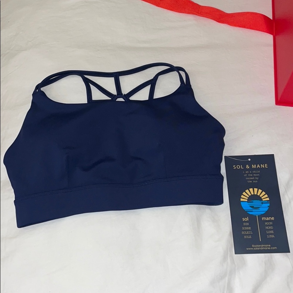 NWT Sol & Mane Navy sports bra
